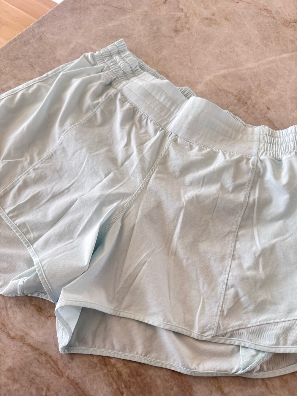 Lululemon Hotty Hot Shorts Size 12 Seafoam Color Lined Running Athletic